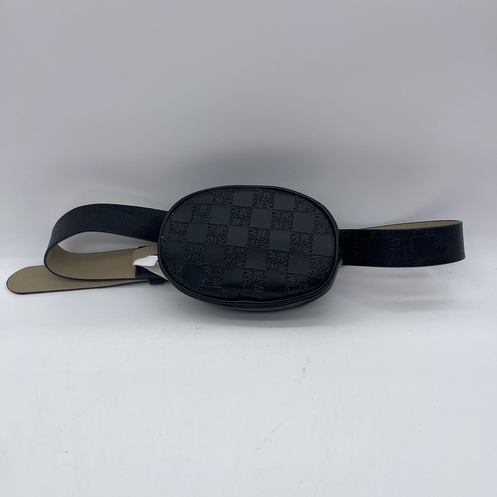 Steve‎ Madden Size 1X Monogram Belt Bag Balck SM83470P Quilted Block Pattern